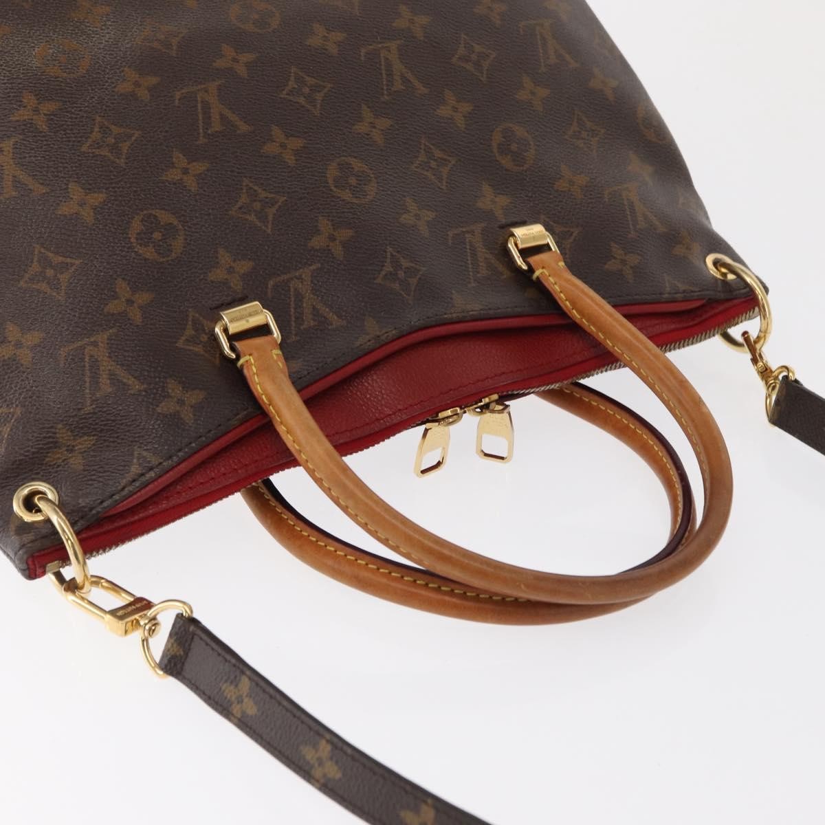 Louis Vuitton Pallas Tote Monogram Canvas with Leather, BROWN, CANVAS, Tote bag