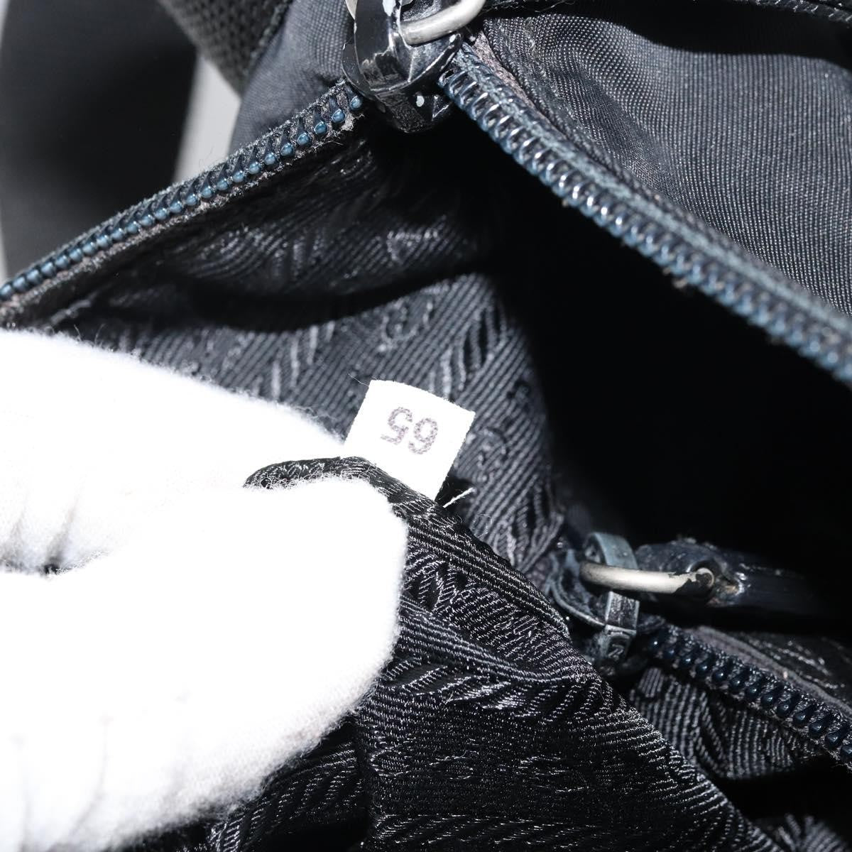 Prada Front Zip Messenger Bag Tessuto, BLACK, NYLON, Shoulder bag