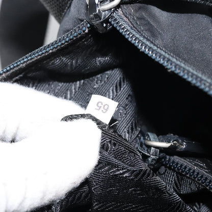 Prada Front Zip Messenger Bag Tessuto, BLACK, NYLON, Shoulder bag