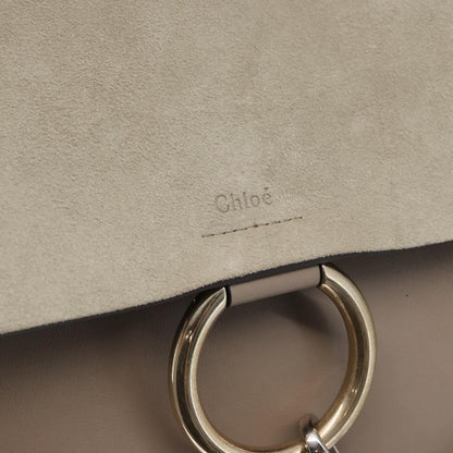 Chloe Faye Shoulder Bag Leather and Suede, BEIGE, SUEDE, Shoulder bag