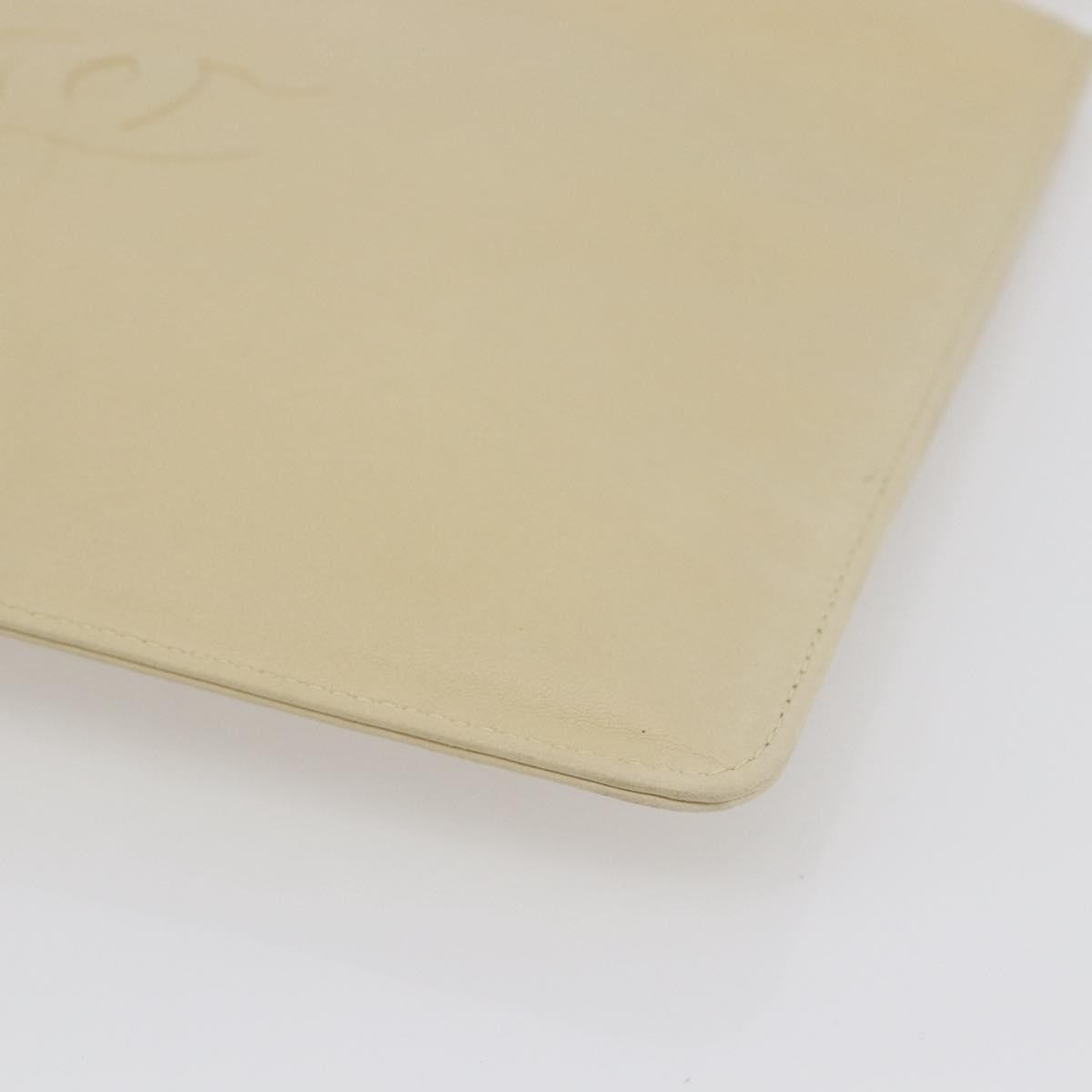 Chanel CC Pochette Quilted Caviar, BEIGE, LEATHER, Clutche & pouche