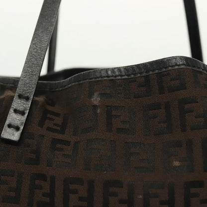 Fendi Roll Tote Zucchino Canvas, BROWN, CANVAS, Tote bag