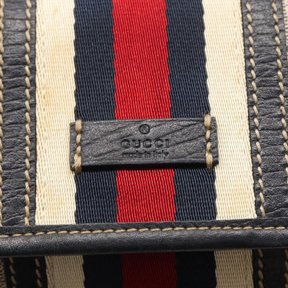 Gucci Vintage Web Belt Bag GG Coated Canvas, NAVY, PVC, Clutche & pouche