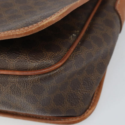 Celine Vintage Macadam Shoulder Bag Canvas and Leather, BROWN, CANVAS, Shoulder bag