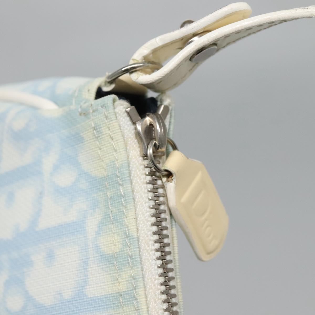 Christian Dior Vintage Saddle Bag Diorissimo Canvas, BLUE, CANVAS, Crossbody bag