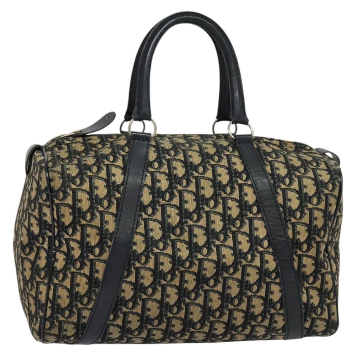 Christian Dior Vintage Trotter Boston Bag Diorissimo Canvas, NAVY, CANVAS, Handbag