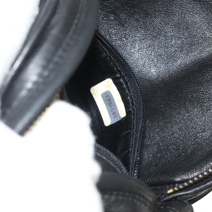 Chanel Vintage Round Tassel Crossbody Bag Quilted Satin, BLACK, SATIN, Crossbody bag