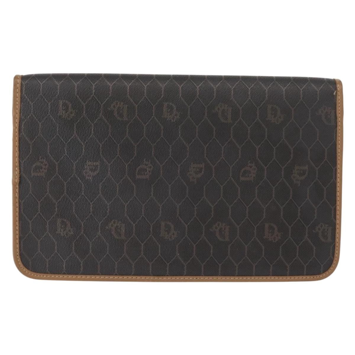Christian Dior Vintage Honeycomb chain Canvas, BLACK, CANVAS, Shoulder bag