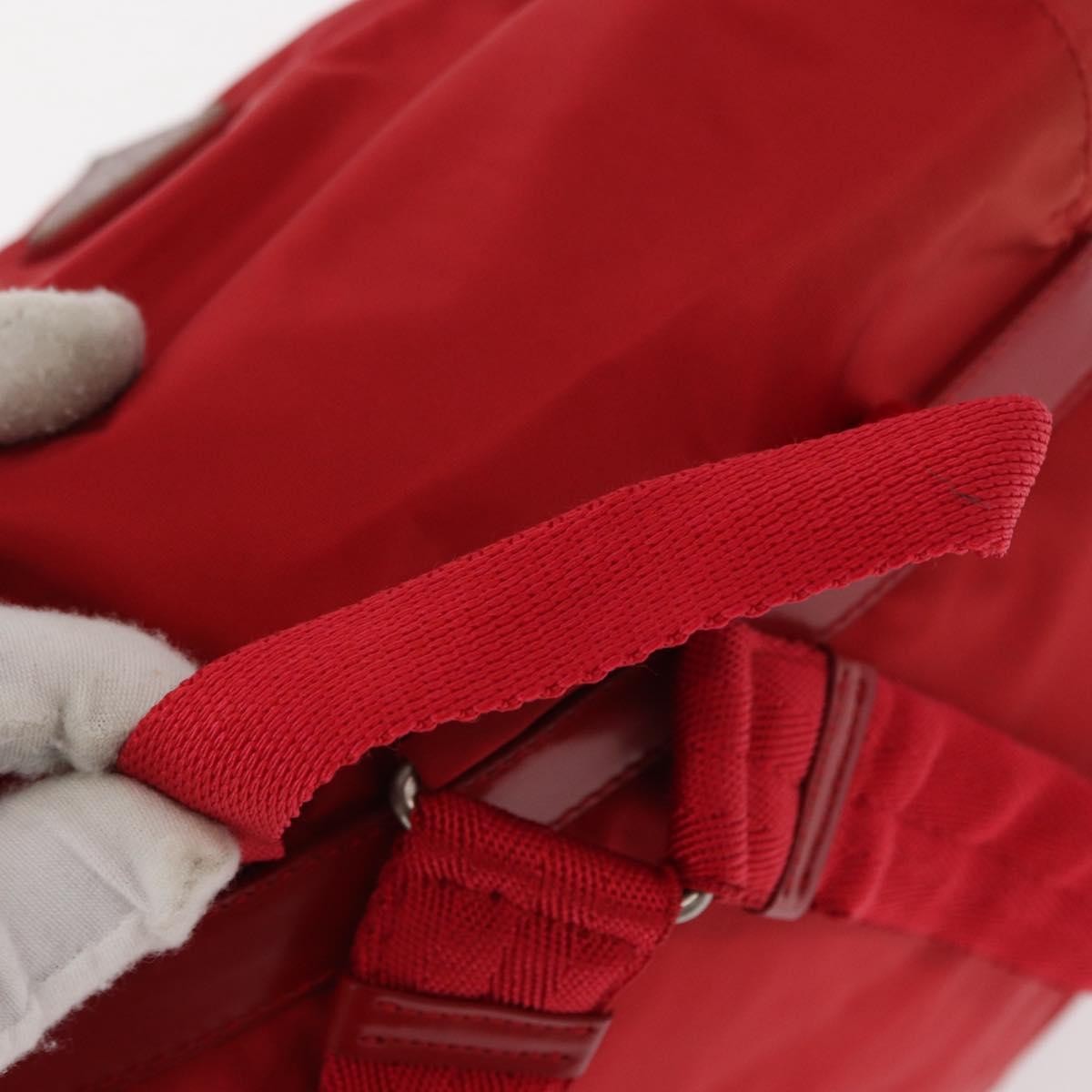Prada Double Front Pocket Backpack Tessuto, Red, Nylon, Backpack