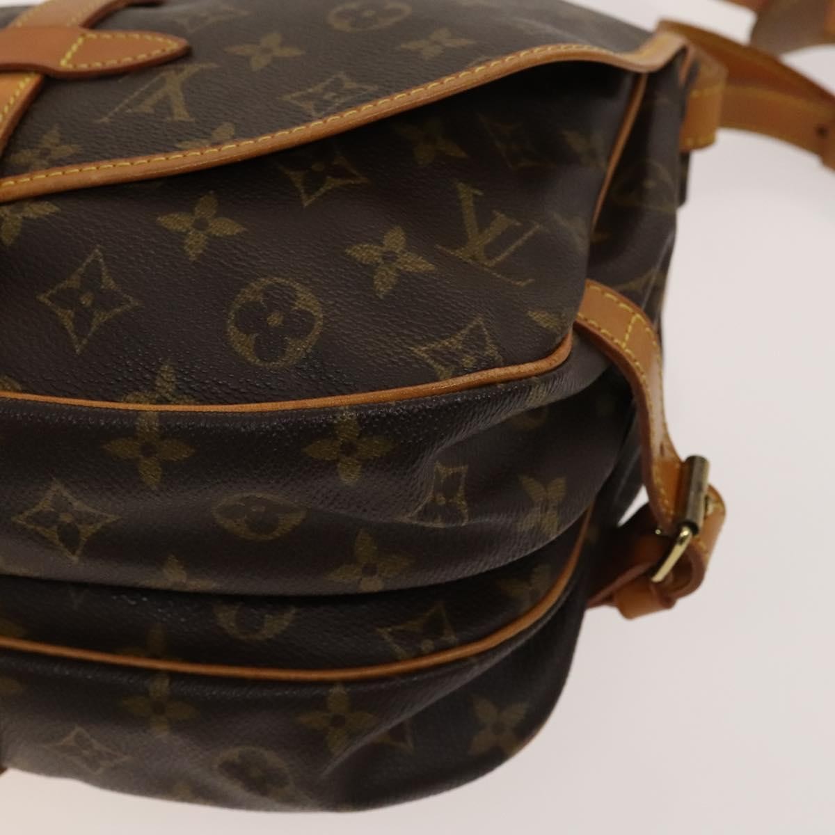 Louis Vuitton Saumur Handbag Monogram Canvas, BROWN, CANVAS, Shoulder bag