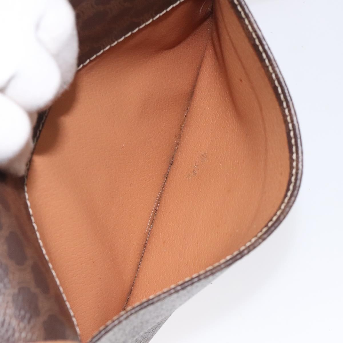 Celine Vintage Macadam Circle Logo Shoulder Bag Canvas and Leather, Brown, Canvas, Shoulder Bag