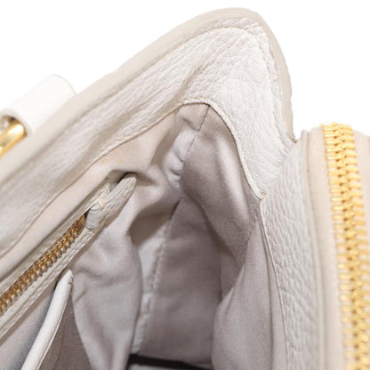 Miu Miu Phenix Convertible Tote Leather, WHITE, LEATHER, Handbag