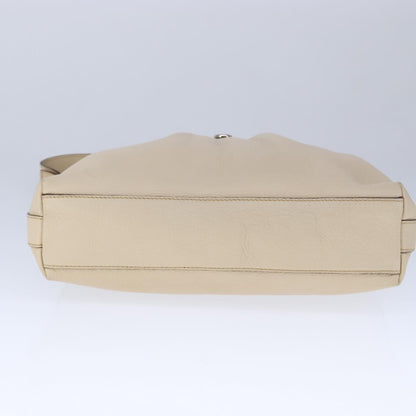 Salvatore Ferragamo Gancini Shoulder Bag Leather, BEIGE, LEATHER, Shoulder bag