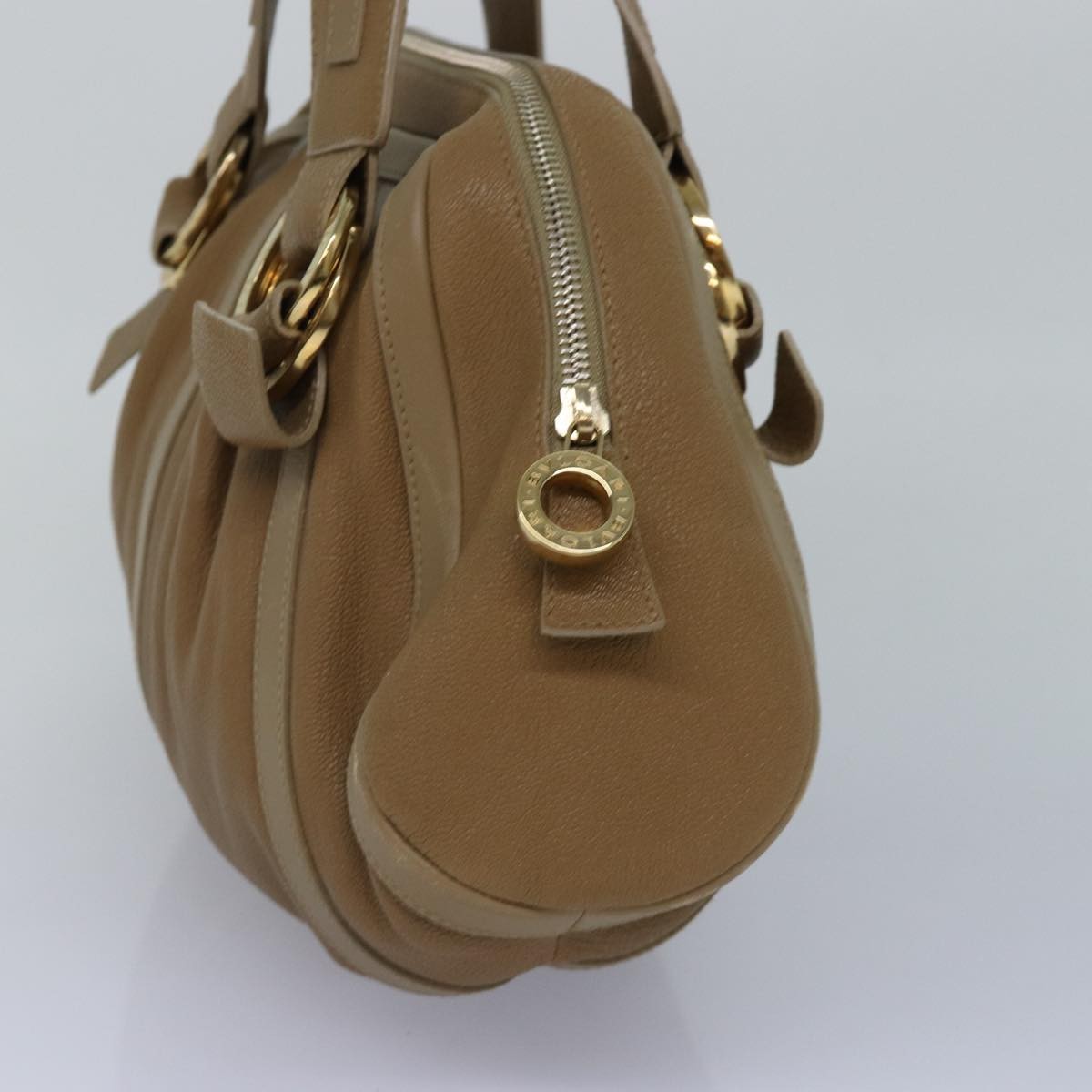 Bvlgari Doppio Handbag Leather, BROWN, LEATHER, Handbag