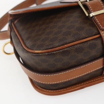 Celine Macadam Shoulder Bag PVC Leather, BROWN, PVC, Shoulder bag