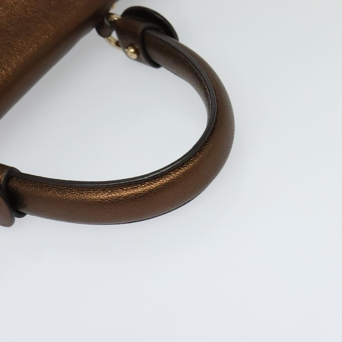 Salvatore Ferragamo Sofia Satchel Leather, GOLD, LEATHER, Handbag