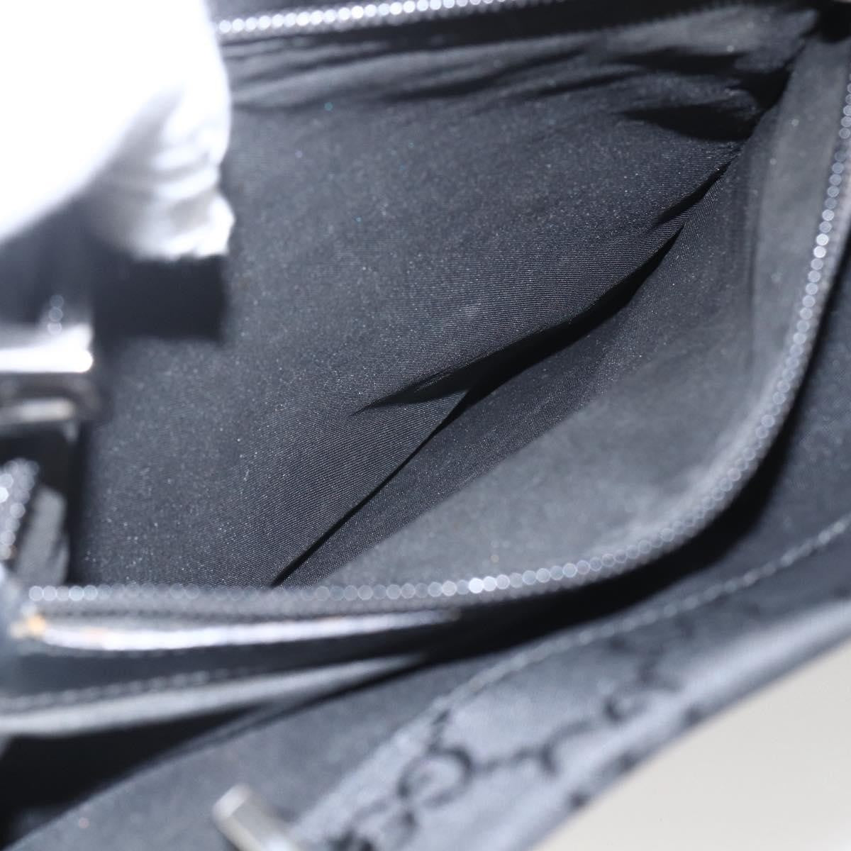 Gucci Vintage Bamboo Handle Tote GG Nylon, Black, Nylon, Tote Bag