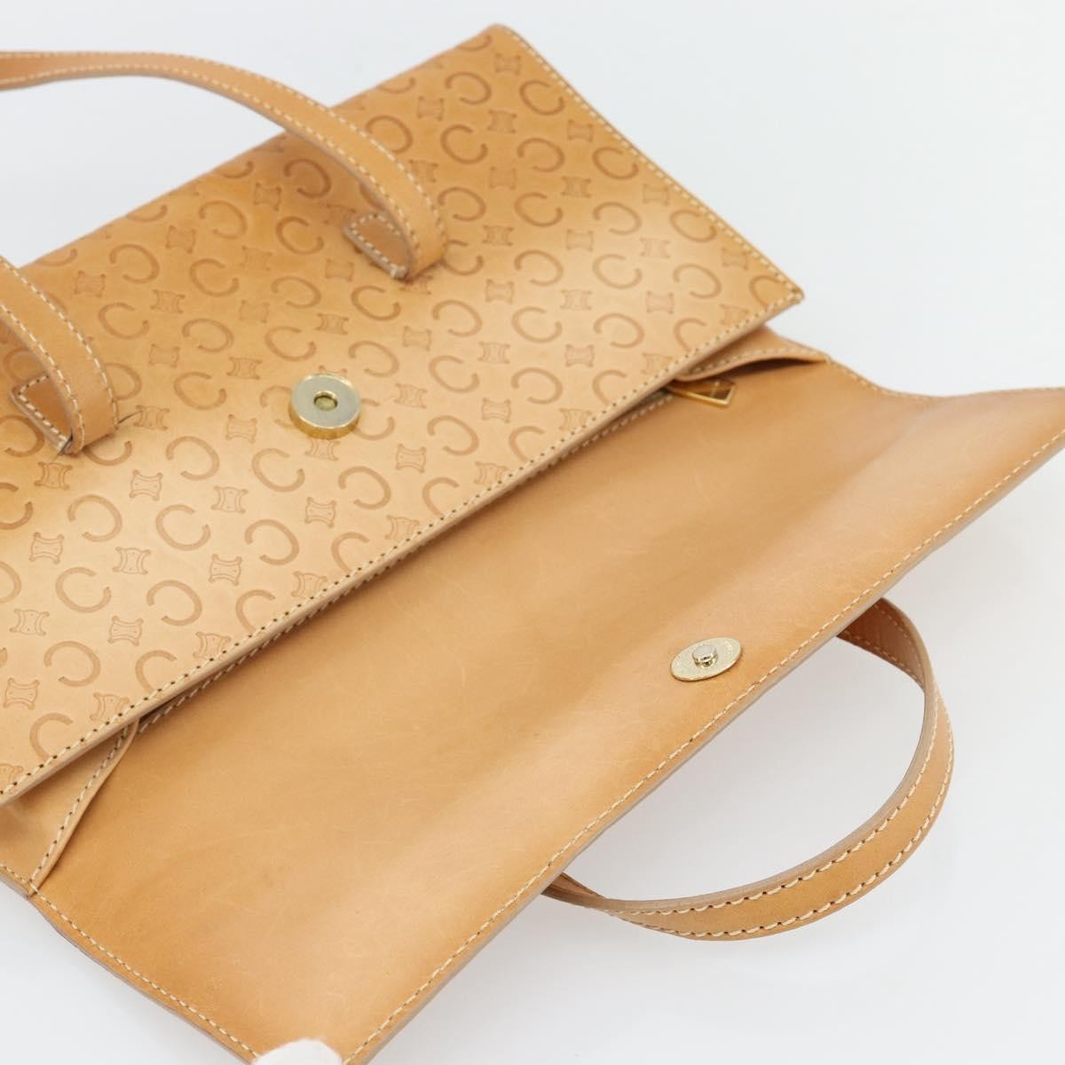 Celine C Macadam Handbag Canvas, Beige, Canvas, Handbag