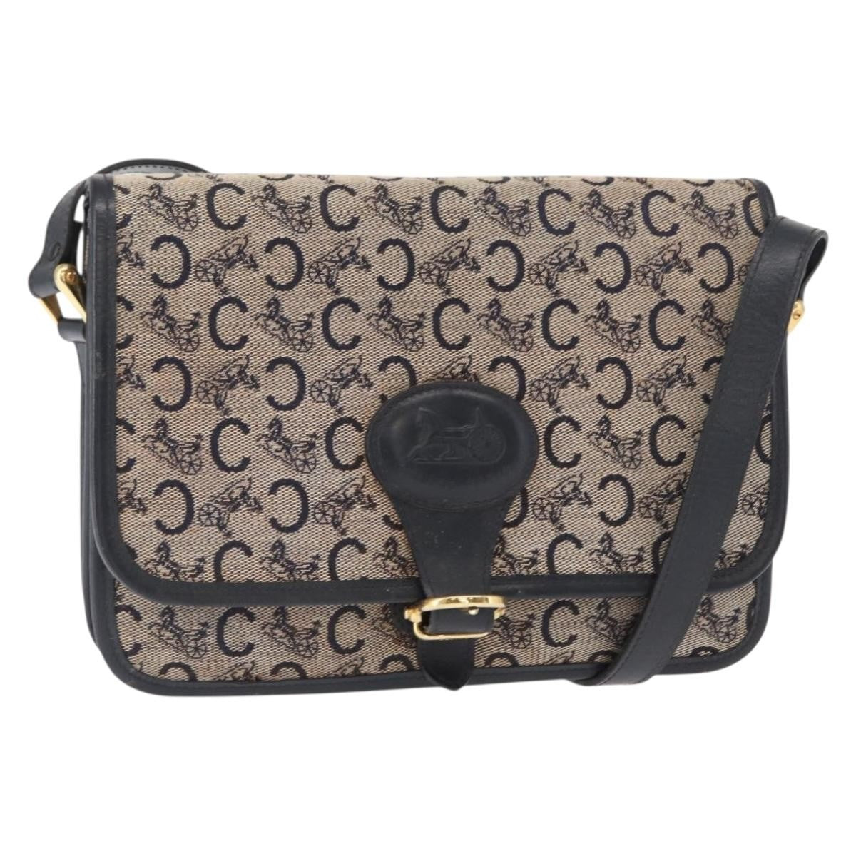 Celine C Sulky Shoulder bag Canvas, NAVY, CANVAS, Shoulder bag