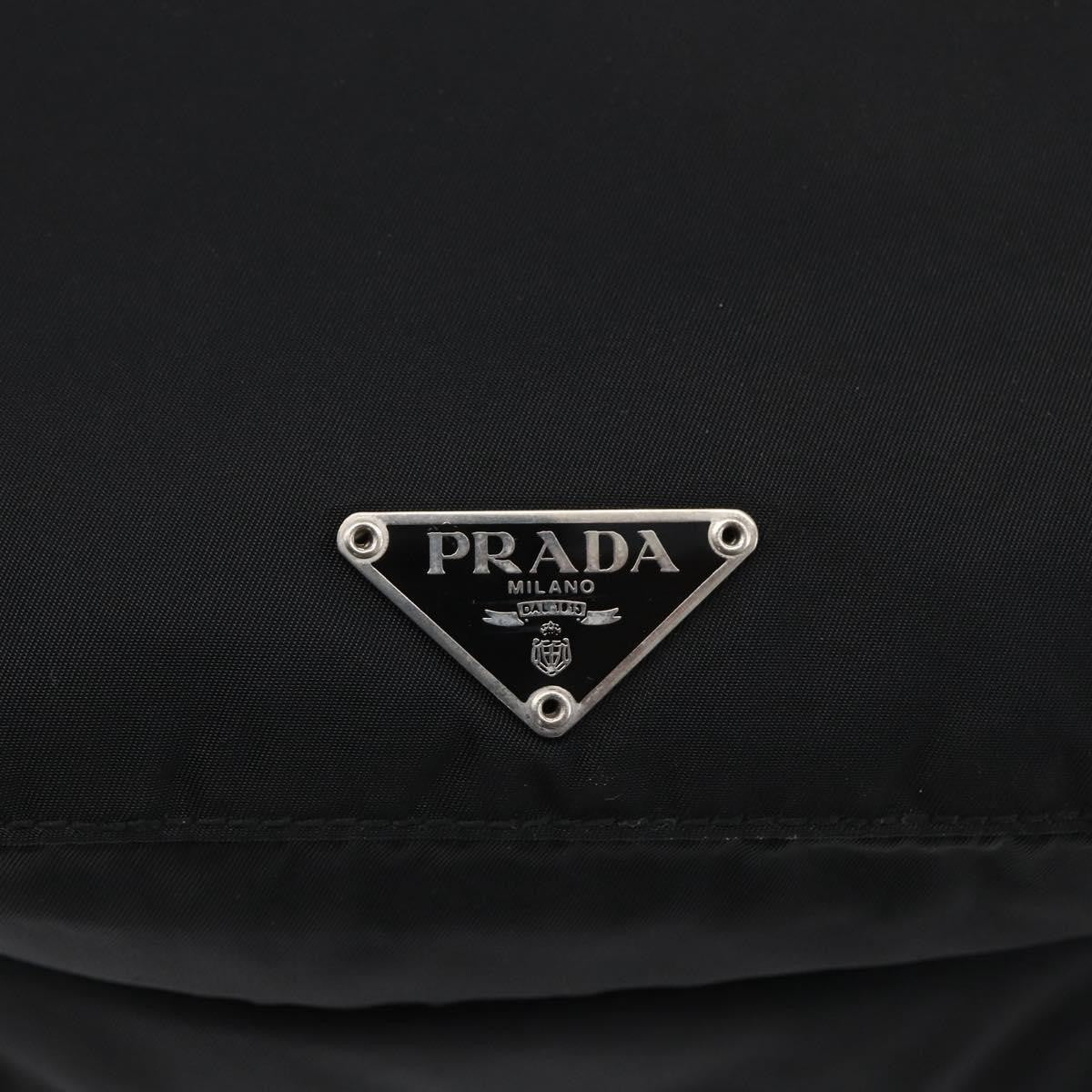 Prada Zip Messenger Quilted Tessuto, Black, Nylon, Shoulder Bag