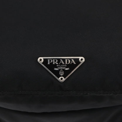 Prada Zip Messenger Quilted Tessuto, Black, Nylon, Shoulder Bag