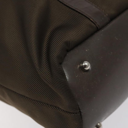 Gucci Vintage Bamboo Handle Tote Nylon, BROWN, NYLON, Tote bag