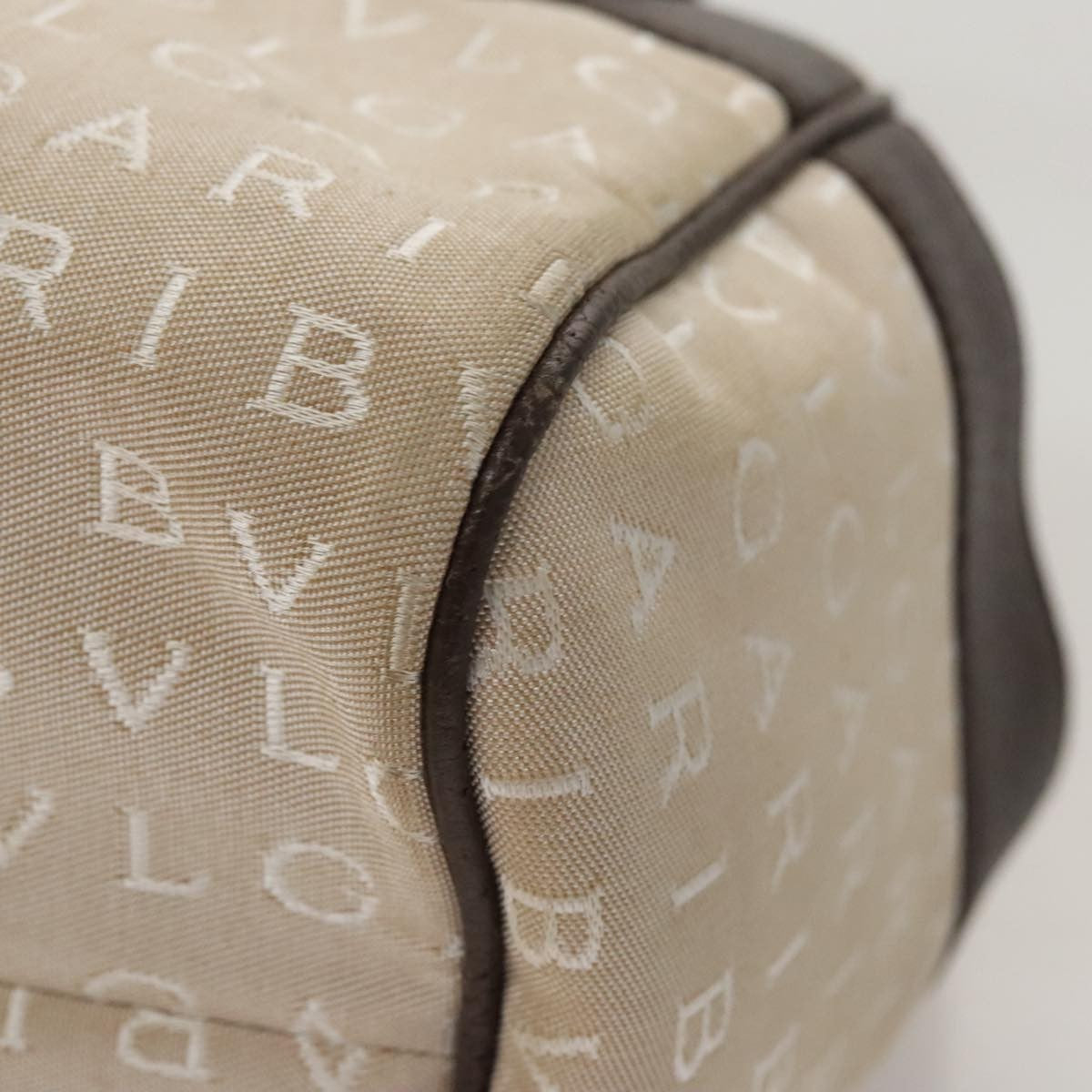 Bvlgari Logomania Handbag Canvas, BEIGE, CANVAS, Handbag