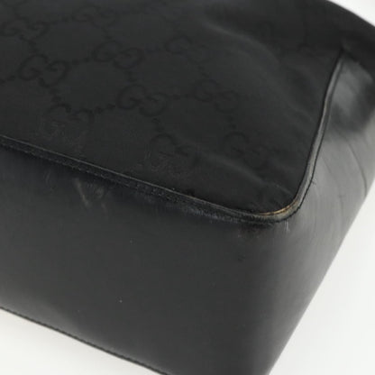 Gucci Vintage Zip Hobo GG Canvas and Leather, BLACK, CANVAS, Shoulder bag