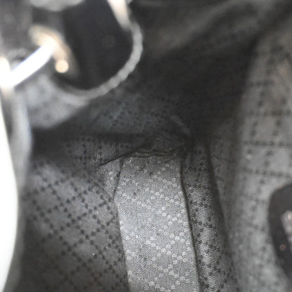 Gucci Vintage Bamboo Backpack Nylon and Patent Leather, BLACK, NYLON, Backpack