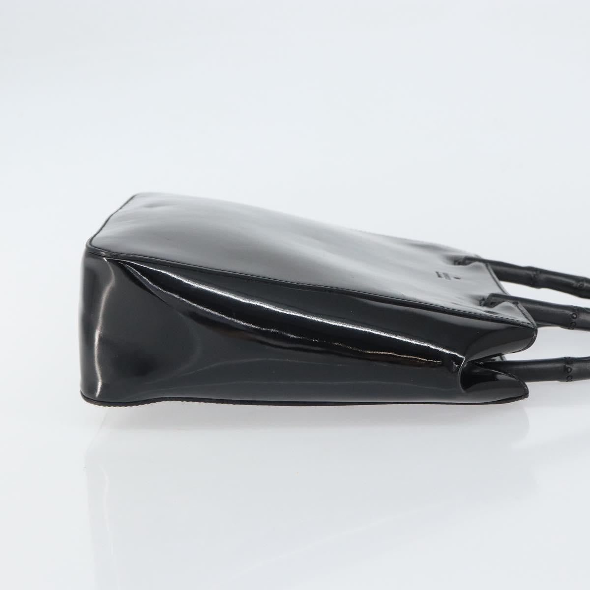 Gucci Vintage Bamboo Handle Bag Patent leather, BLACK, PATENT_LEATHER, Handbag