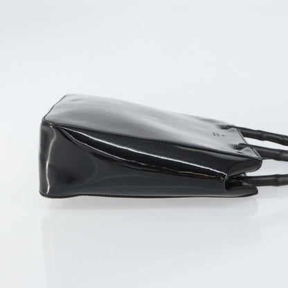 Gucci Vintage Bamboo Handle Bag Patent leather, BLACK, PATENT_LEATHER, Handbag