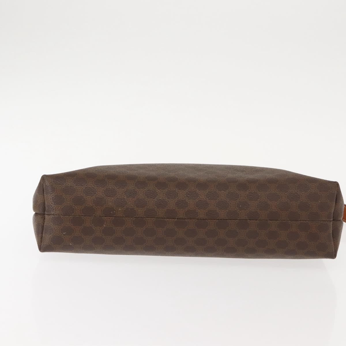 Celine Circle Logo Macadam Pouch Canvas and Leather, BROWN, CANVAS, Clutche & pouche