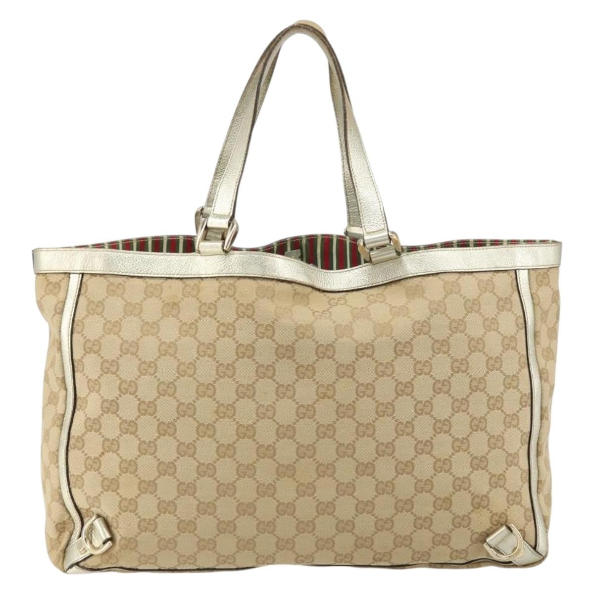 Gucci Abbey D-Ring Tote (Outlet) GG Coated Canvas, BEIGE, CANVAS, Tote bag