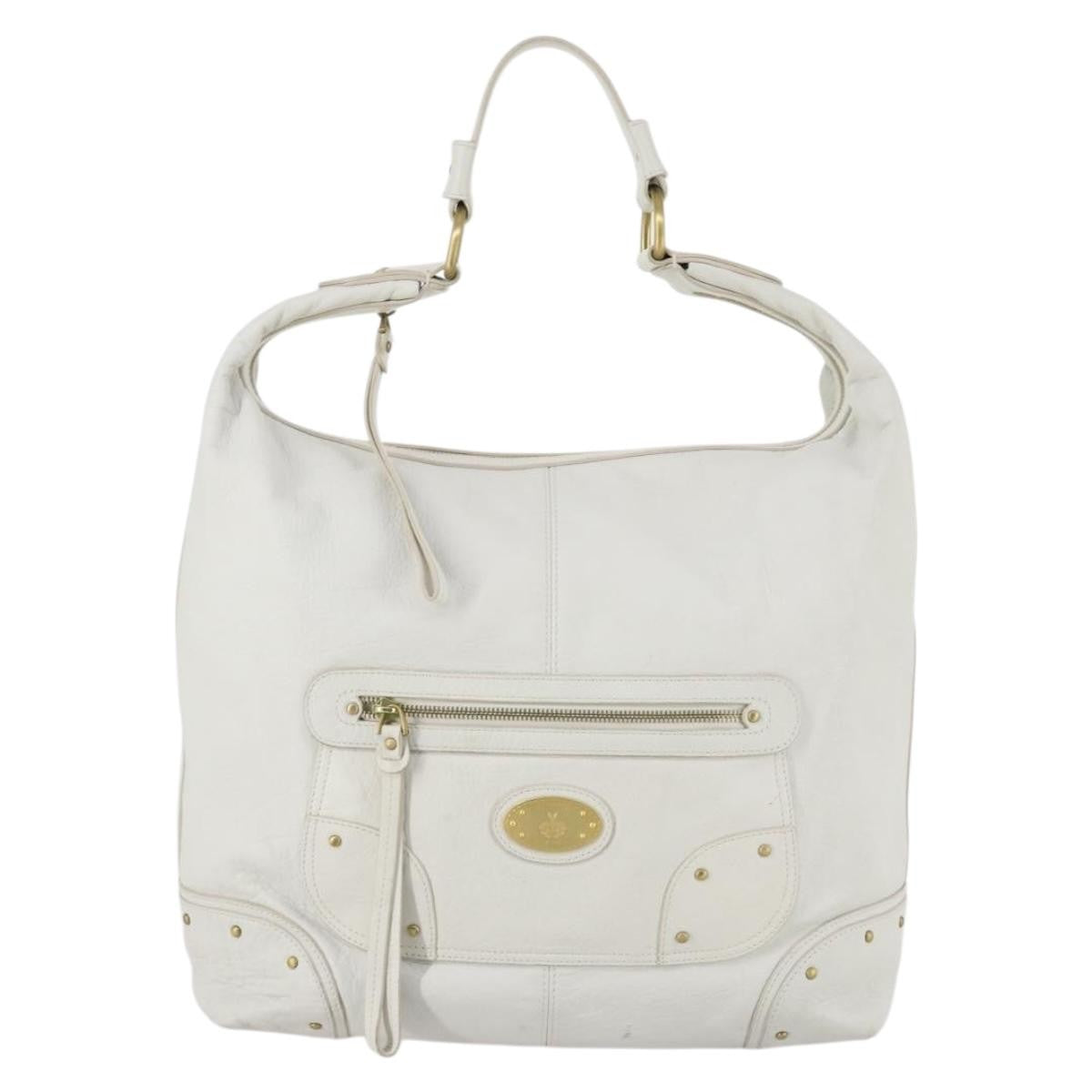 Bally Vintage Shoulder Bag Leather, White, Leather, Shoulder Bag