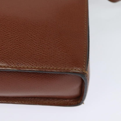 Celine Flap Shoulder Bag Leather, BROWN, LEATHER, Shoulder bag