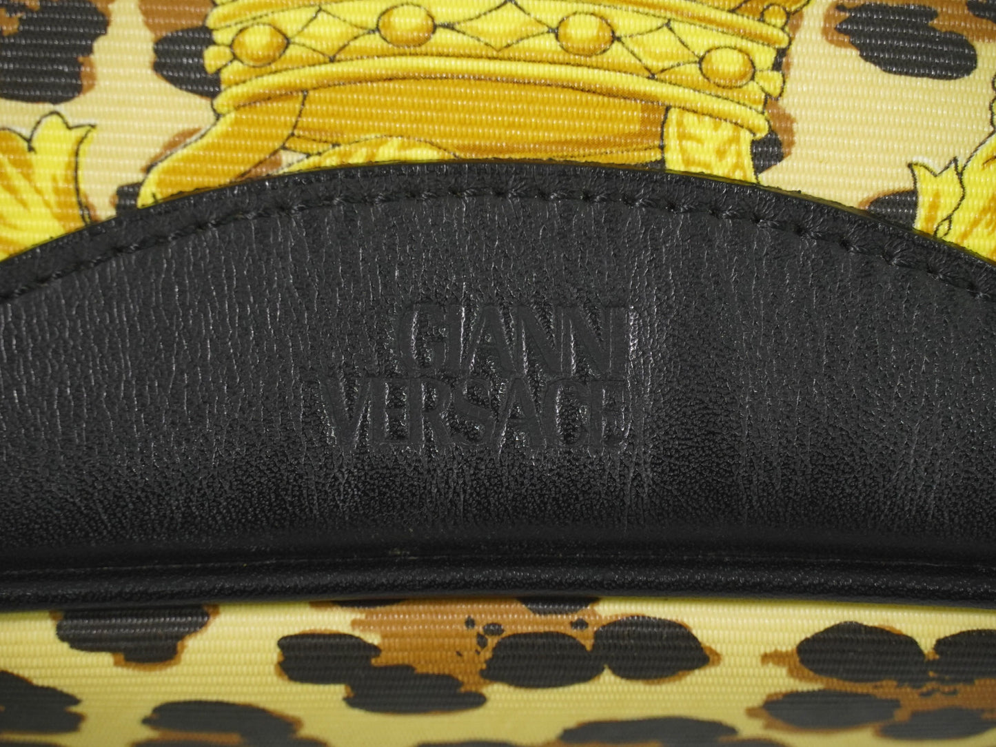 Versace Vanity Hand Bag Canvas and Leather, YELLOW, PVC, Handbag