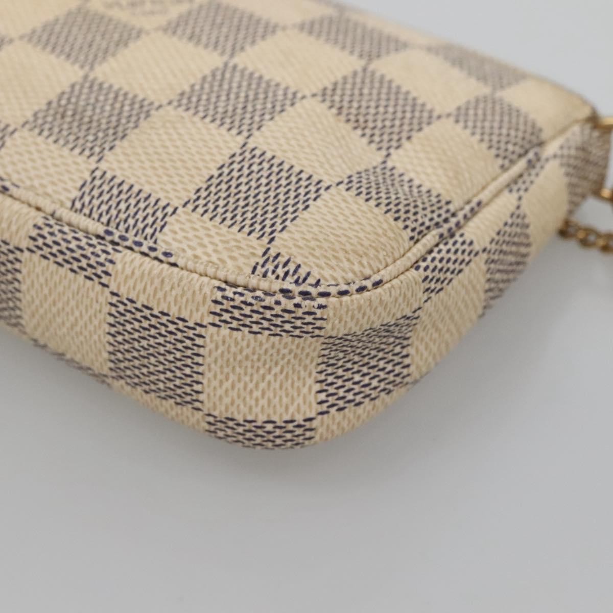 Louis Vuitton Pochette Accessoires Damier, WHITE, CANVAS, Clutche & pouche