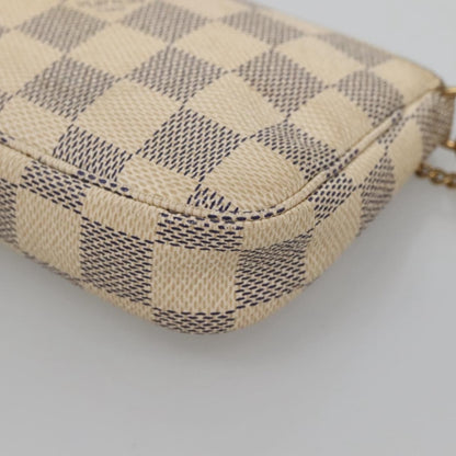 Louis Vuitton Pochette Accessoires Damier, WHITE, CANVAS, Clutche & pouche