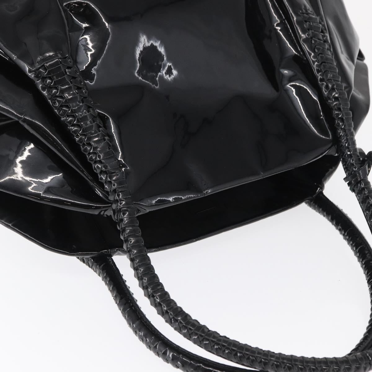 Salvatore Ferragamo Gancini Tote Patent leather, BLACK, PATENT_LEATHER, Tote bag