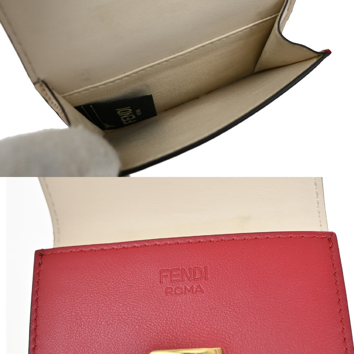 Fendi Peekaboo Wallet Leather, Red, Leather, Wallet