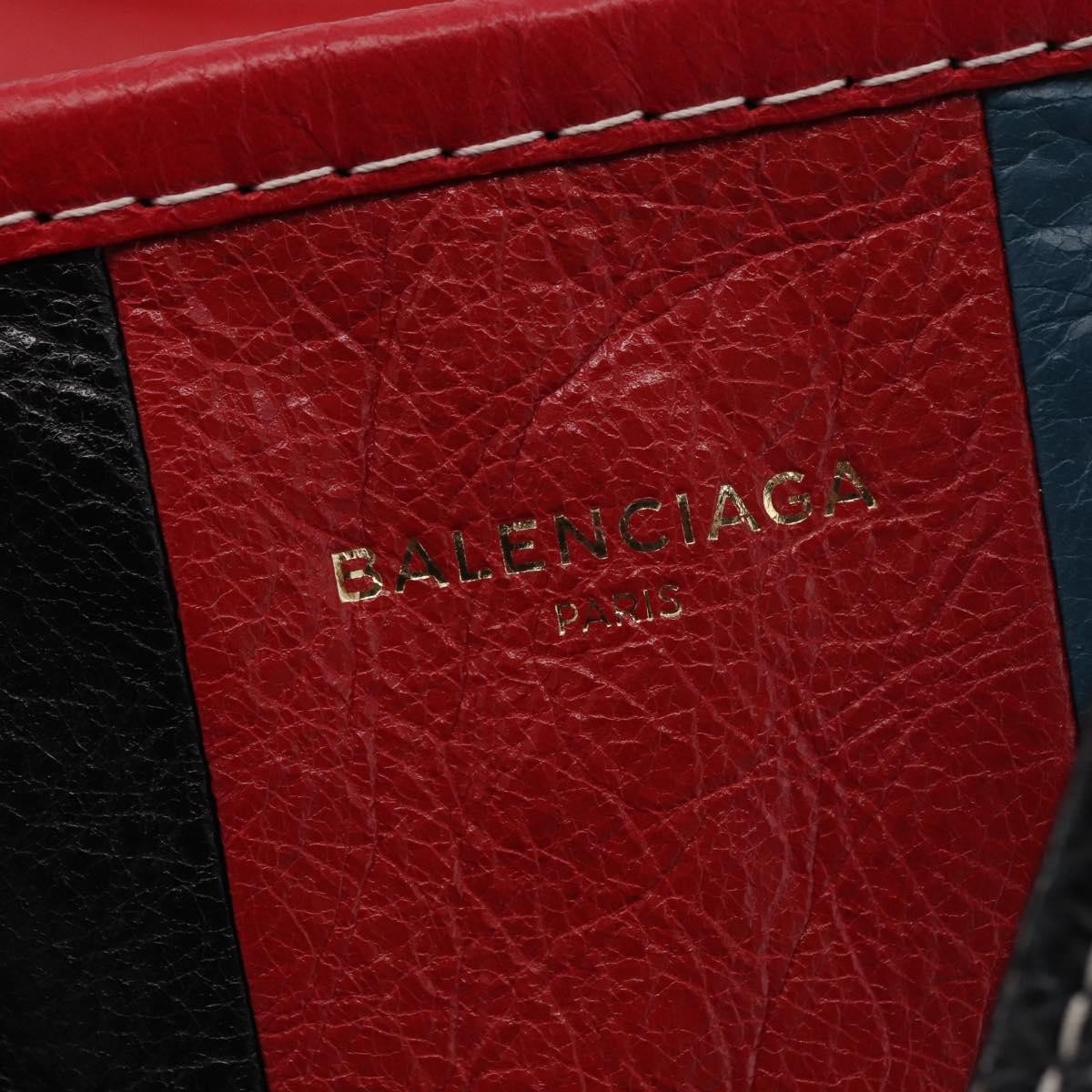 Balenciaga Bazar Convertible Tote Striped Leather, Multicolour, Leather, Handbag