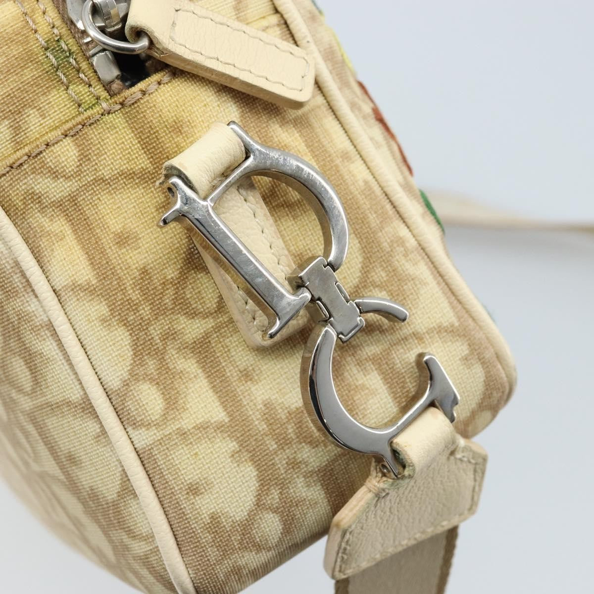 Christian Dior Vintage Crossbody Bag Embroidered Diorissimo Canvas, Beige, Canvas, Shoulder Bag