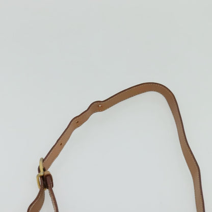 Celine Vintage Macadam Circle Logo Shoulder Bag Canvas and Leather, Brown, Canvas, Shoulder Bag