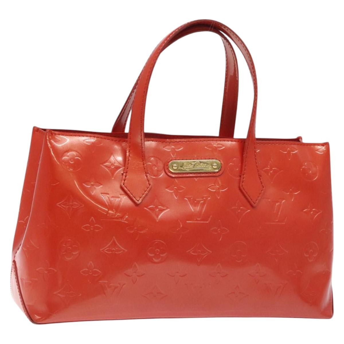 Louis Vuitton Wilshire Handbag Monogram Vernis, ORANGE, PATENT_LEATHER, Tote bag