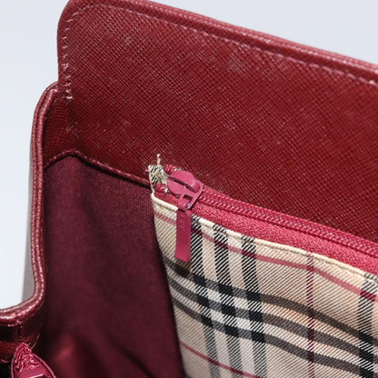 Burberry Vintage Handbag Leather, BURGUNDY, LEATHER, Handbag