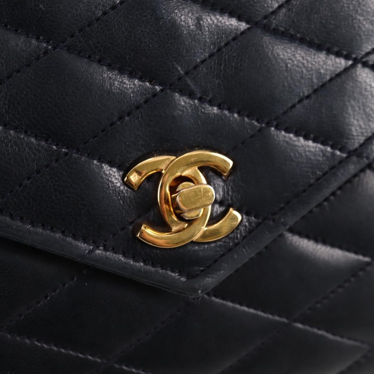 Chanel Vintage Envelope Flap Shoulder Bag Quilted Lambskin, BLACK, LACE, Shoulder bag