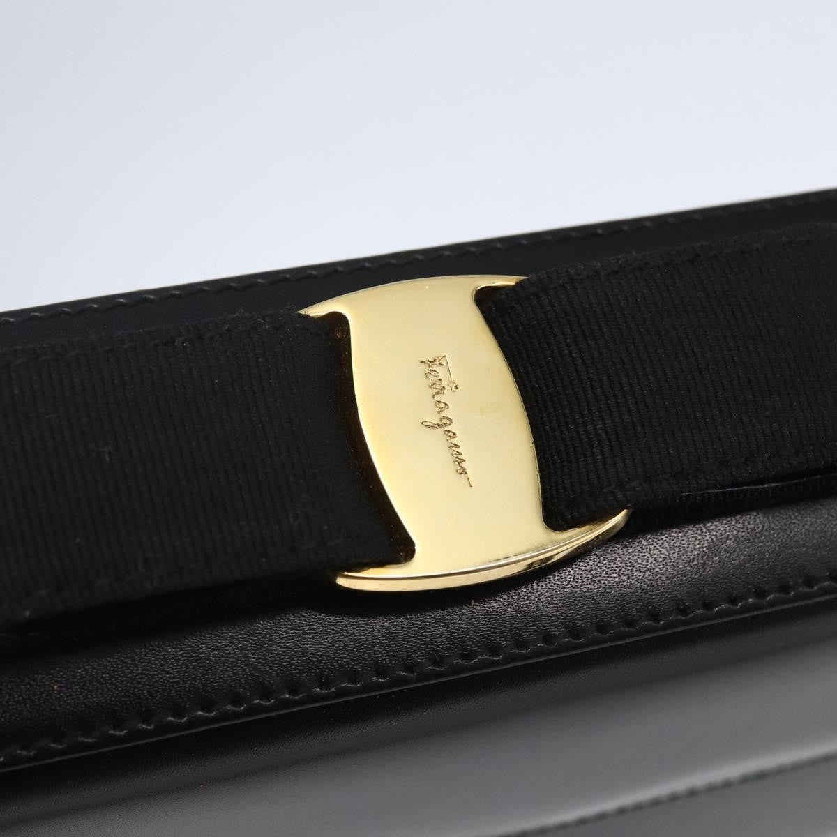 Salvatore Ferragamo Vala Shoulder Bag Leather, BLACK, LEATHER, Shoulder bag