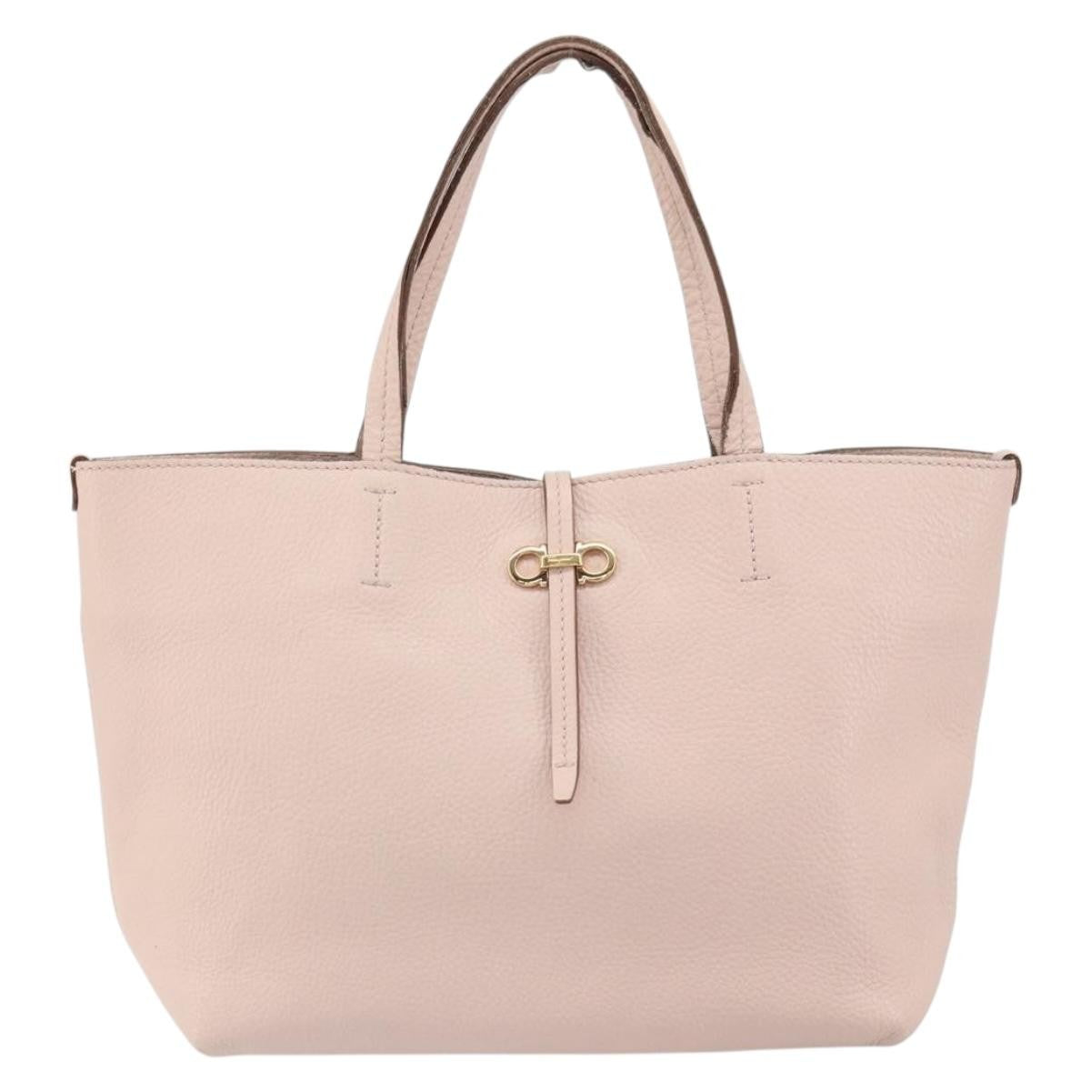 Salvatore Ferragamo Gancini Tote Leather, PINK, LEATHER, Tote bag