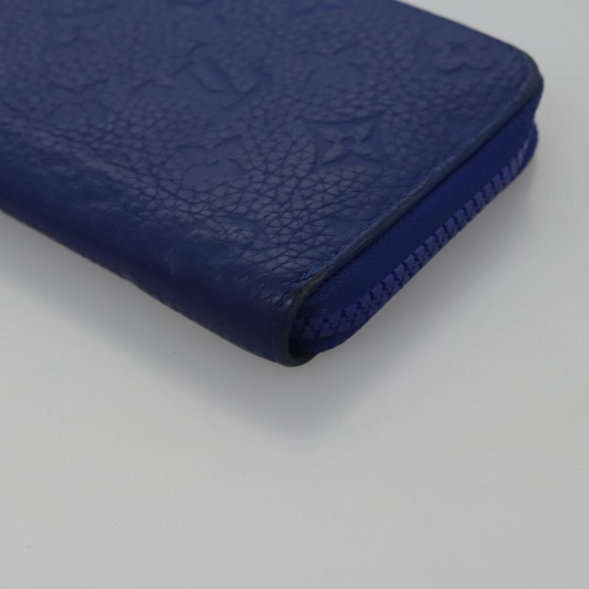 Louis Vuitton Zippy Wallet NM Taurillon Leather, Blue, Canvas, Wallet