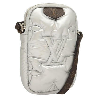 Louis Vuitton Pillow Phone Pouch Monogram Quilted Econyl Nylon, SILVER, CANVAS, Travel bag